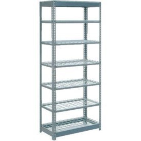 GLOBAL EQUIPMENT Heavy Duty Shelving 36"W x 24"D x 84"H With 7 Shelves - Wire Deck - Gray 255528